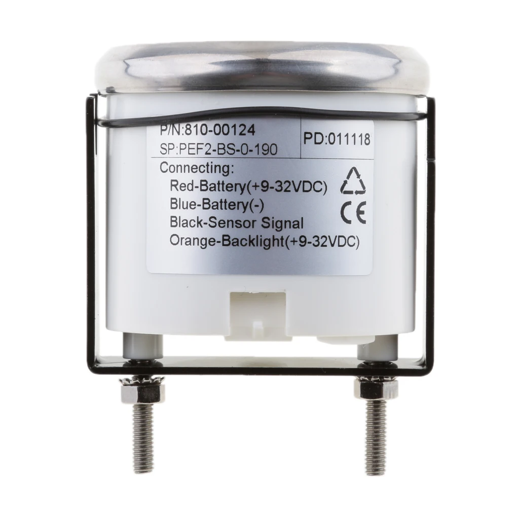 Universal 52mm 2 inch Digital Fuel Level Gauge Meter 0-190 ohm Signal LED Backlight Waterproof