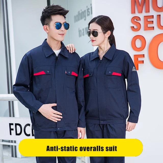 Antistatic Work Clothing Suit Men Women Welding Safety Auto Car Repair