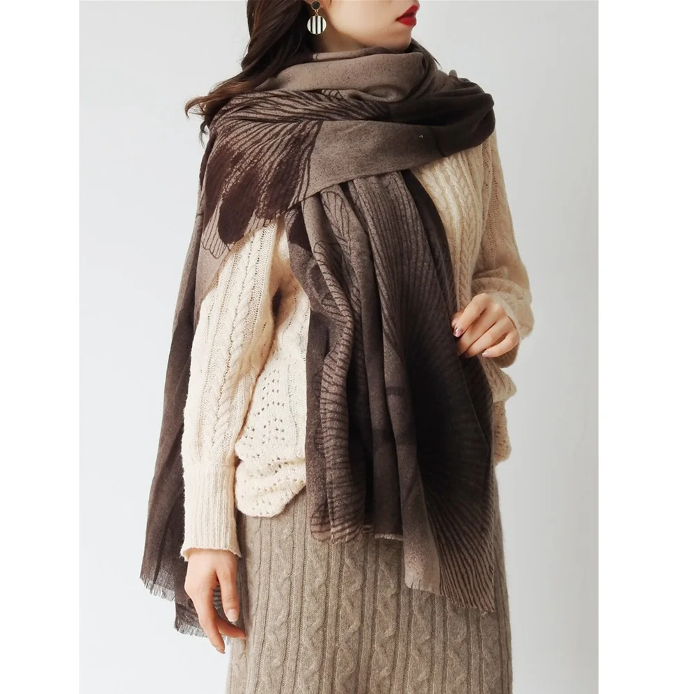 190*130 см большой шарф-одеяло для женщин шерсть шарфы обертывания ...