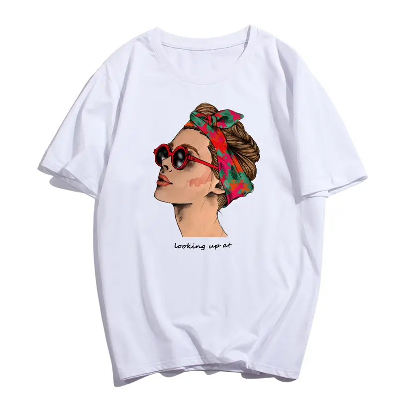 

Cool Character Print Female T-shirt White Cotton Women Tshirts Summer Casual Harajuku T Shirt Femme Top Womens Clothing Hot