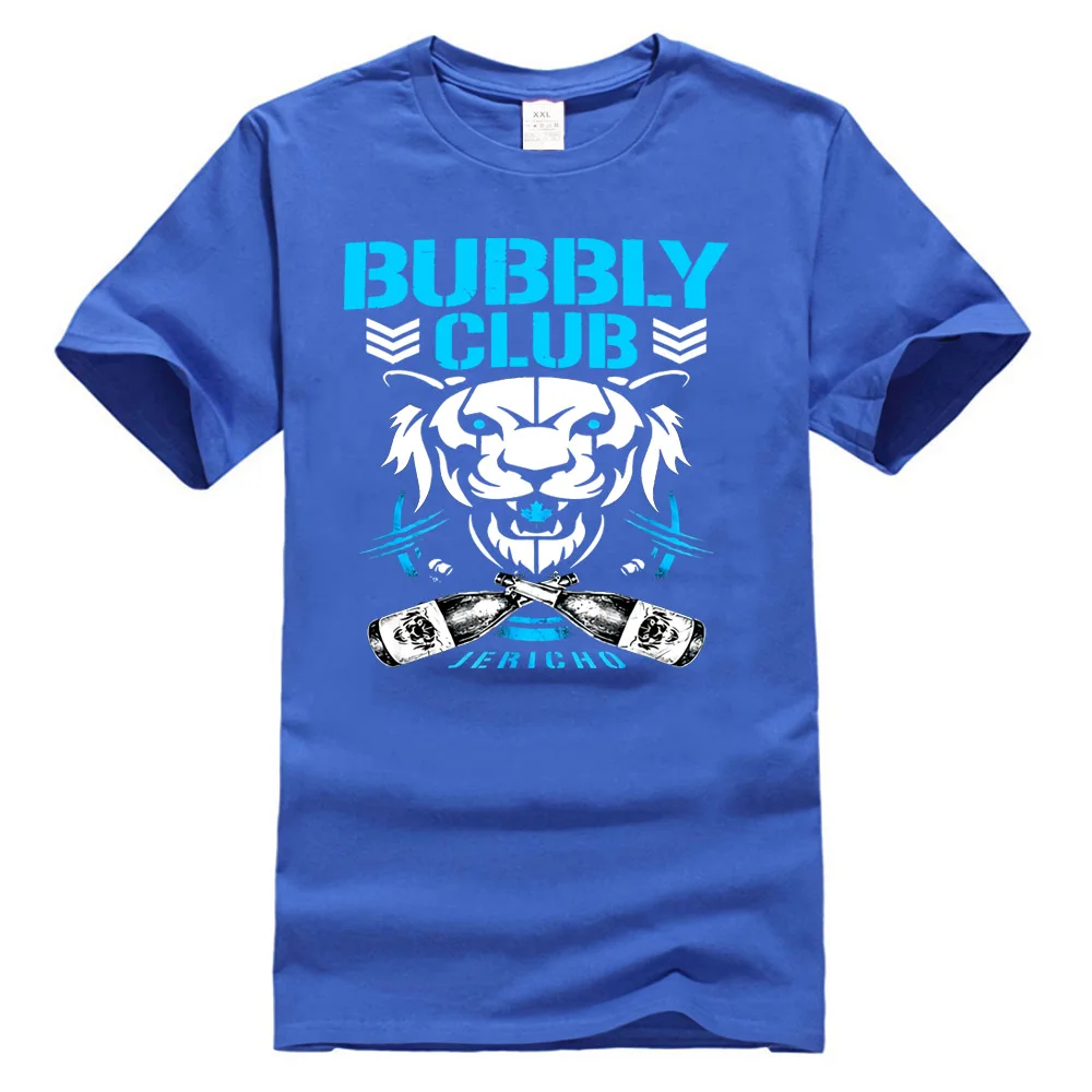 Bubbly Club Chris Aew Njpw Jericho Bit Of The Bubbly пародия черная футболка S-3Xl базовые модели футболки - Цвет: Синий