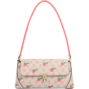 

Women Bag 2020 New Summer PVC Printing Female Single Shoulder Fashion Trend Strawberry Bag Retro Classic French Stick Armpit Bag