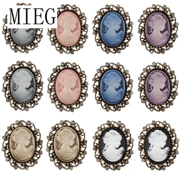 

12pcs Victoria Antique Gold Vintage Brooch Pins Brand Jewelry Queen Cameo Brooches For Women Bride Wedding Costome Jewelry