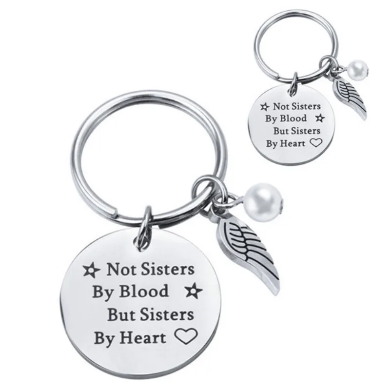 Best Friend Key Chains Personnalis Jewelry Friendship Gift Idea for Women Teens Girls Not Sisters By Blood But Sisters By Heart