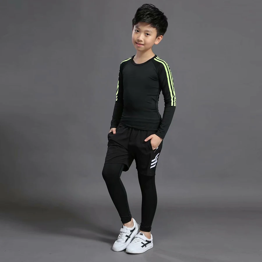 Модный спортивный костюм для крупных девочек, спортивная одежда черного цвета на весну и осень, комплект детской одежды для подростков - Цвет: Коричневый
