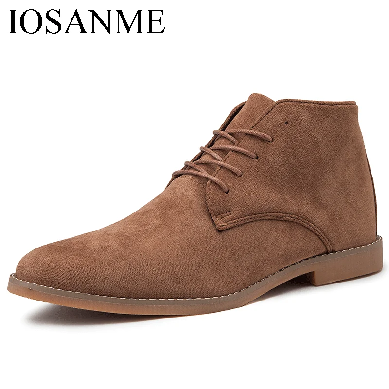 Elegant Winter Men Boots Pointed Toe High Top Leather Shoes Men