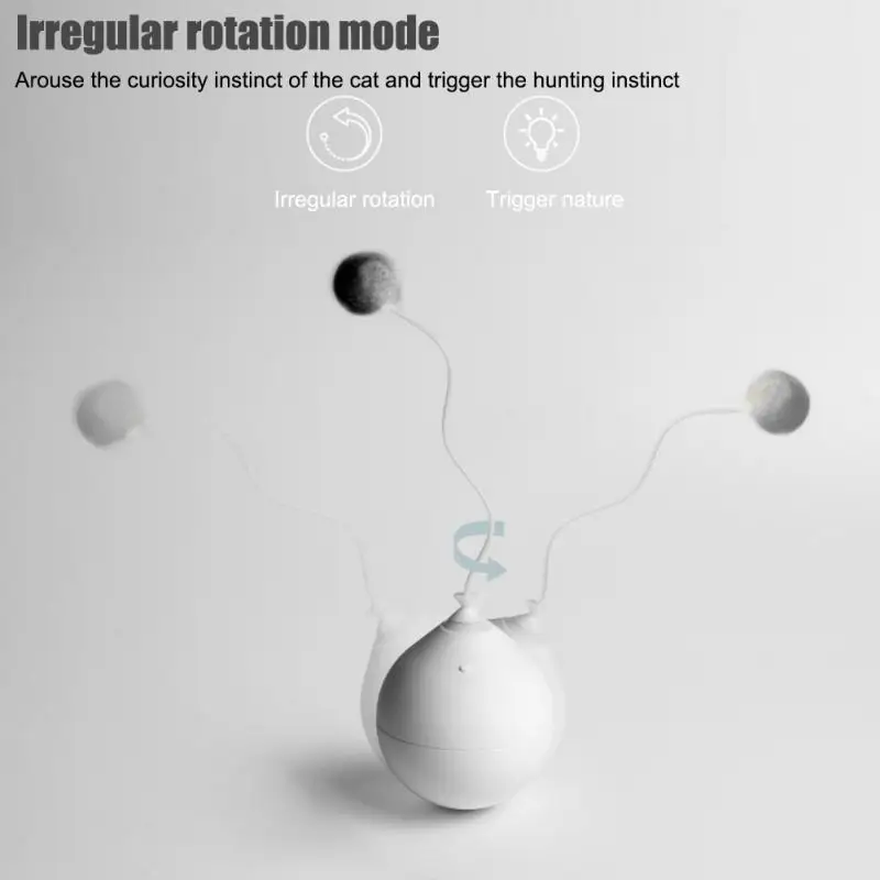 Plush Ball Funny Swing Cat Toys Colorful LED Electric Pet Supplies Interactive Training Playing Dog Home ABS Automatic Rolling