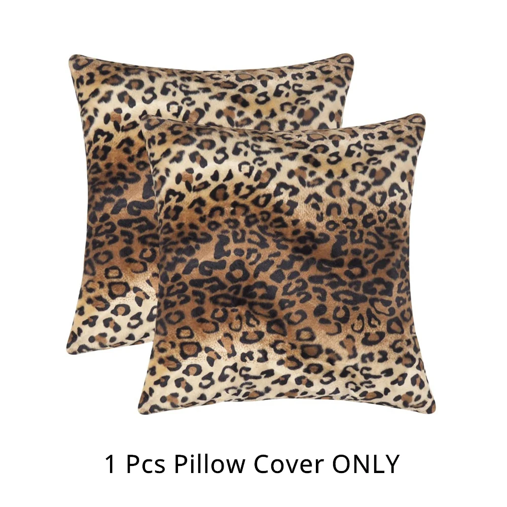 Ff94a Faux Fur Brown Black Leopard Print Cushion Cover/Pillow Case*Custom Size 
