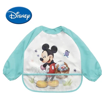

Disney Waterproof Baby Bibs Long Sleeve Cartoon Cotton Minnie Bib Burp Clothes Baberos Baby Stuff Disney Accessory