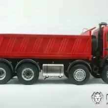 LESU 1/14 RC Металл DIY Bz 8*8 самосвал гидравлический окрашенный Красный цвет модель со звуком светильник THZH0471