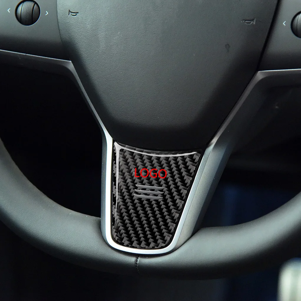 Замена для Tesla модель 3 рулевое колесо нижний декор из углеродного волокна Накладка для автомобиля украшение интерьера