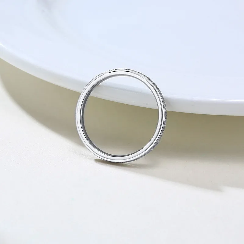 Couples Rings 2mm Silver Color Stainless Steel Fashion Wedding Finger For Women and Men Jewelry Gifts