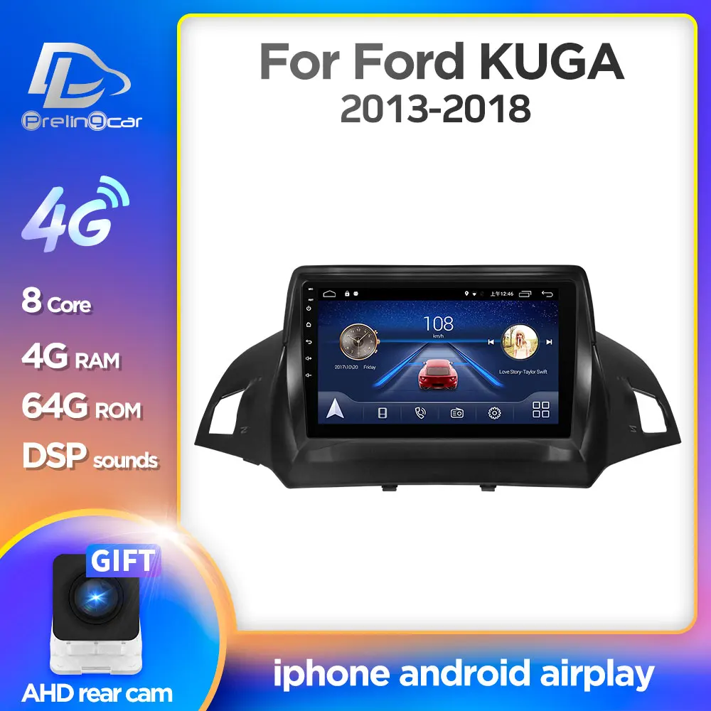  Android 9.0 4G Lte Car multimedia navigation GPS DVD player For ford KUGA 2013-2018 years IPS scree
