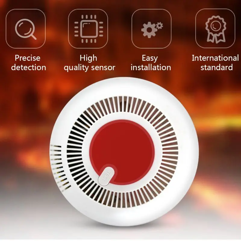 Independent Smoke Fire Alarm Home Security Wireless Smoke Detector Alarm