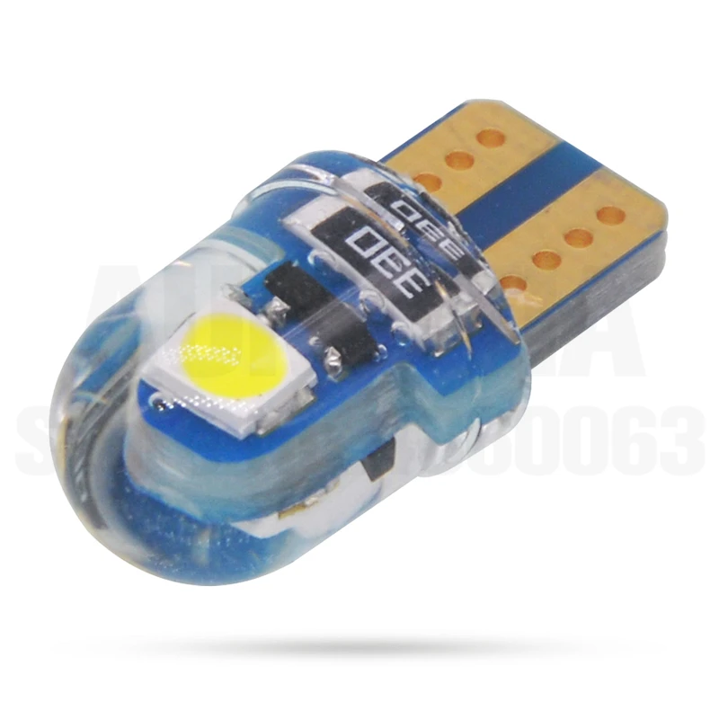 100x T10 силикагель светодиодный 194 W5W 2 6 светодиодный 501 3030 SMD авто отложным воротником сбоку номерной знак светильник лампа габаритного огня AC/DC 12V