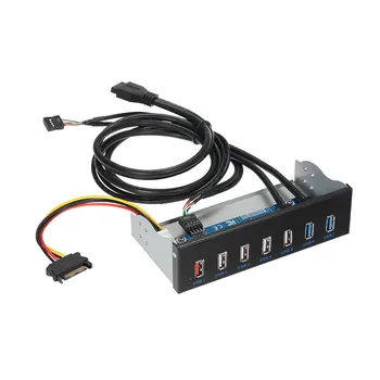 

5.25" CD-ROM Drive Bay Front Panel 7 Ports Hub 4-Port USB 2.0 Hub 2-Port USB 3.0 Hub 1-Port Fast Charging For Desktop PC Case