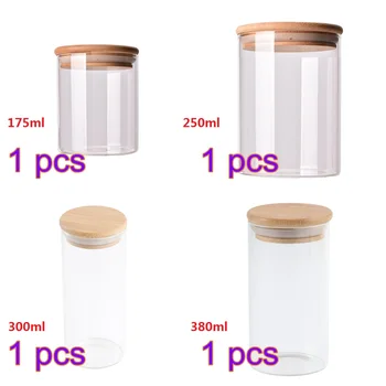 

4pcs Glass Jar Sealed Cans with Lid Food Storage Bottles Mason Spice Jars Tea Candy Storage Container Box Kitchen Storage Can