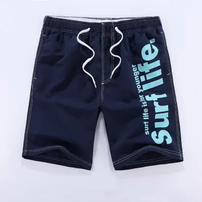Летние Стильные повседневные мужские шорты для пляжа, мужские быстросохнущие пляжные шорты из полиэстера, брендовая одежда M-5XL размера плюс - Цвет: 9633Navy