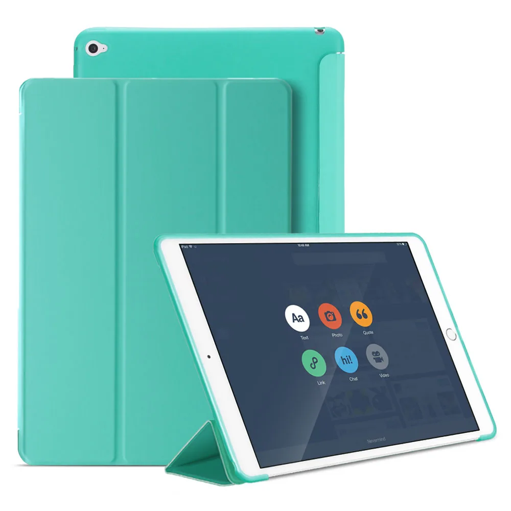 Чехол для ipad 9,7 дюймов, Aiyopeen из искусственной кожи Smart Wake up sleep Магнитная откидная задняя крышка-подставка для ipad 9,7 - Цвет: Green 2