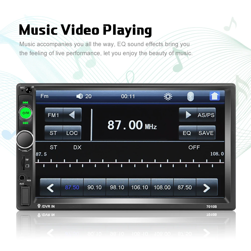Podofo 2 DIN Авторадио " HD Android Mirrorlink 7010B автомобильное радио Bluetooth Автомобильный мультимедийный плеер FM USB AUX TF Авто аудио стерео