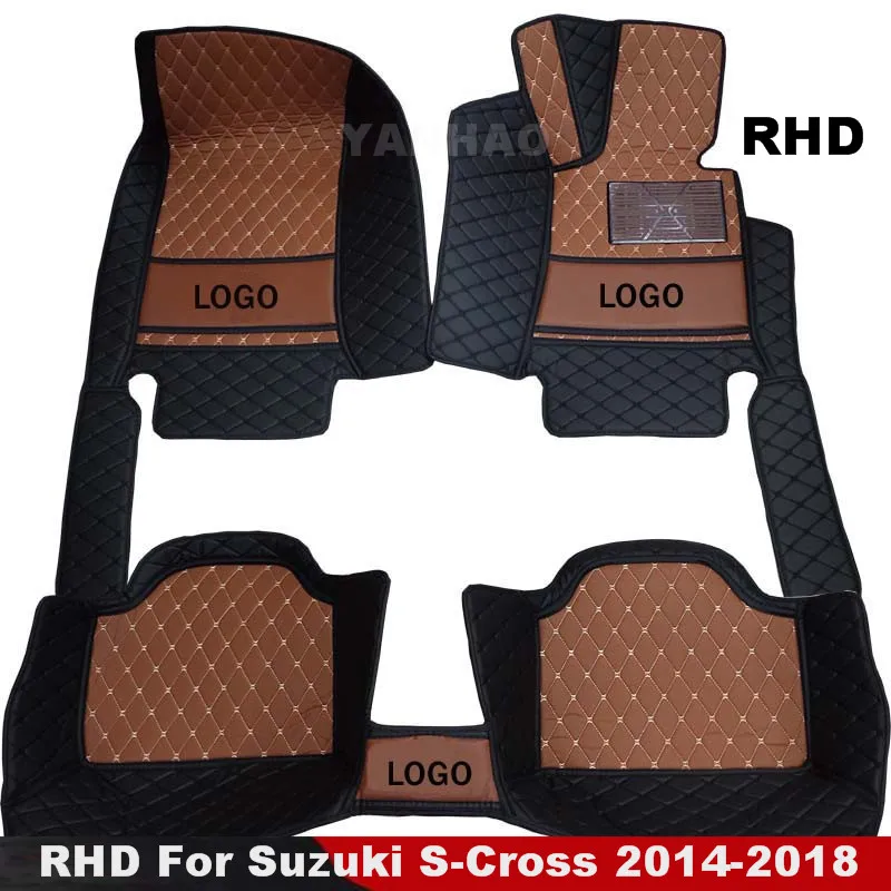 

RHD Car Floor Mats For Suzuki S-Cross 2014 2015 2016 2017 2018 Carpets Custom Waterproof Decoration Carpets Interior Accessories