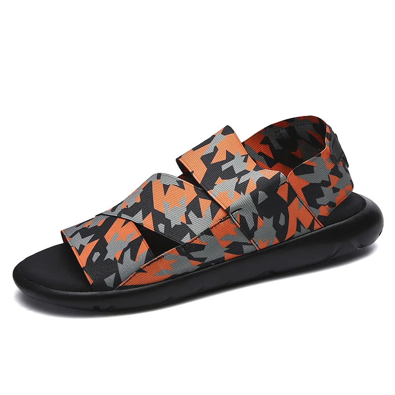 

2019 new summer men's Elastic cloth Roman personality sandals and slippers beach shoes fashion men's sandals Large size