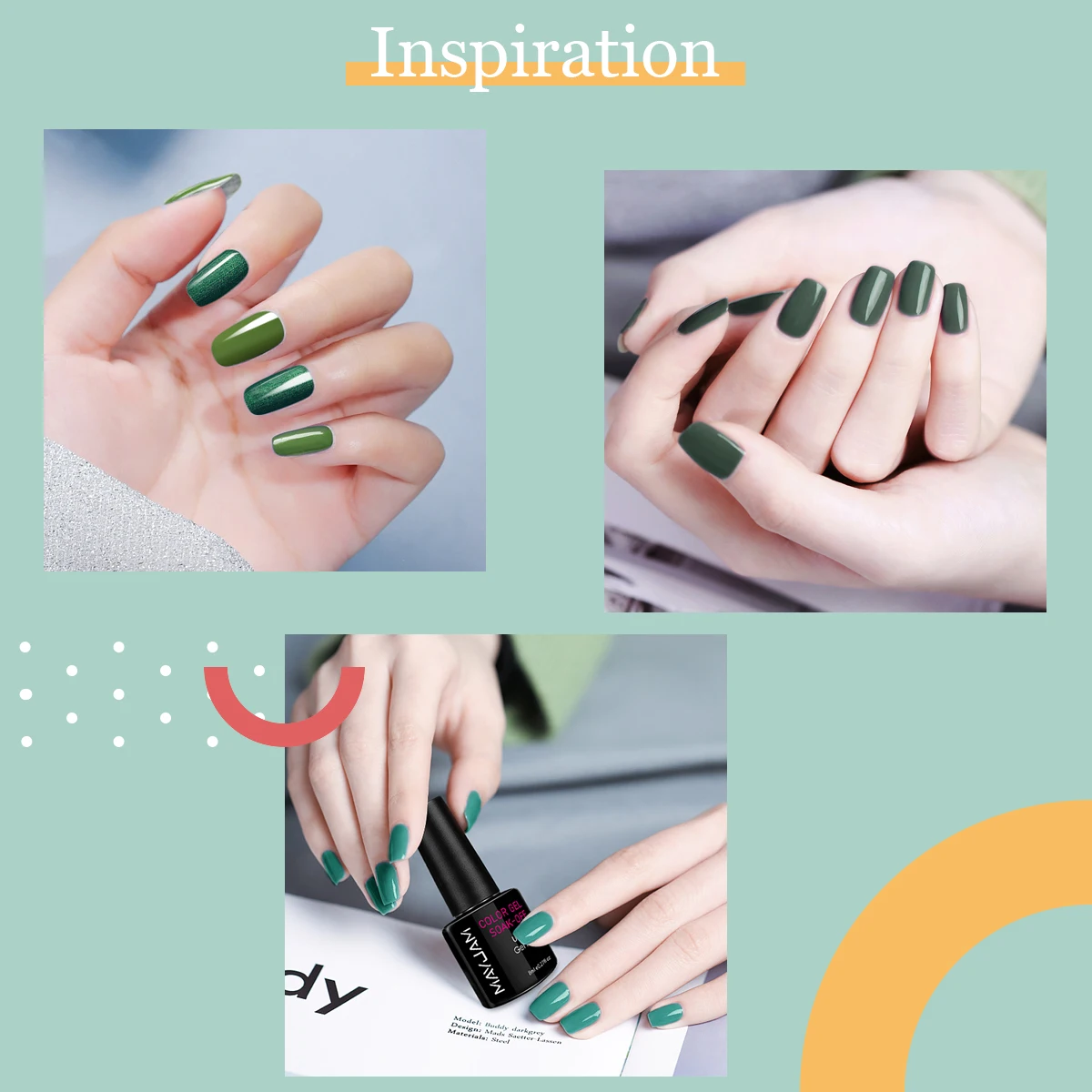 Gel Nail Polish Set All for Manicure Gel Kit Vernis Semi Permanent Varnish Hybrid 6pcs 8ml Natural Green Soak Off Gel Varnishes