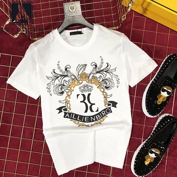 

AELESEEN Punk Gothic T-shirts Loose Streetwear 2020 Summer White Black Letter Print Fashion Female Tshirt Women Casual