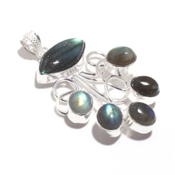 

Genuine Labradorite Silver Overlay over Copper Pendant , Hand made Women Jewelry gift , P9064