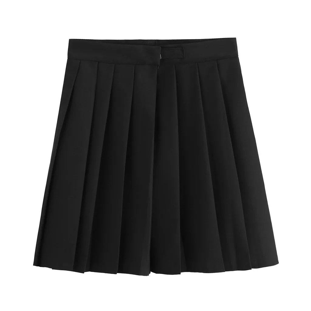 Skirt Women's Skirt  Fashion School Uniform Pure Color Pleated  Short Skirt Polyester Womens Skirts Summer Fashion 2020