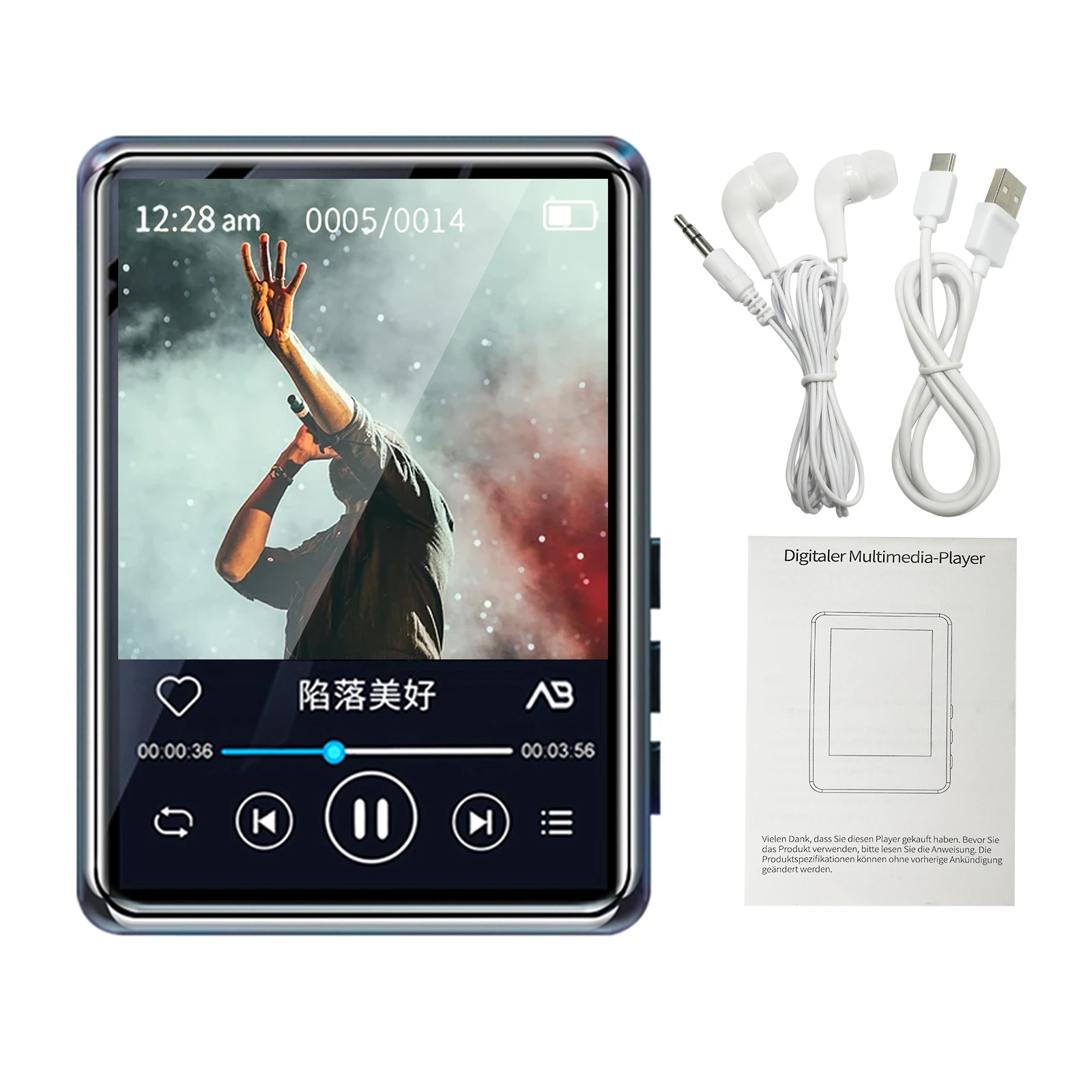 mahdi M20 Portable Multimedia Player BT MP3 Music Player Speaker Lossless Sound Video Player with FM Radio E-book Voice Recorder