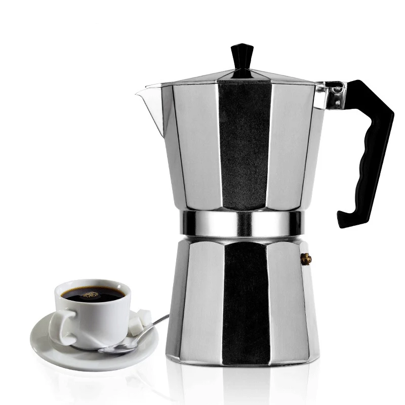 

Hand Punch Coffee Makers Italian Mocha Coffee Pot European Style Octagonal 1cup/3cup/6cup/9cup/12cup Stovetop Coffee Maker