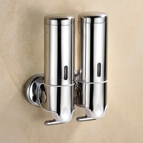 

Liquid Soap Dispenser Wall Mount 500ml Bathroom Accessories Plastic Detergent Shampoo Dispensers Double Hand Kitchen Soap Bottle