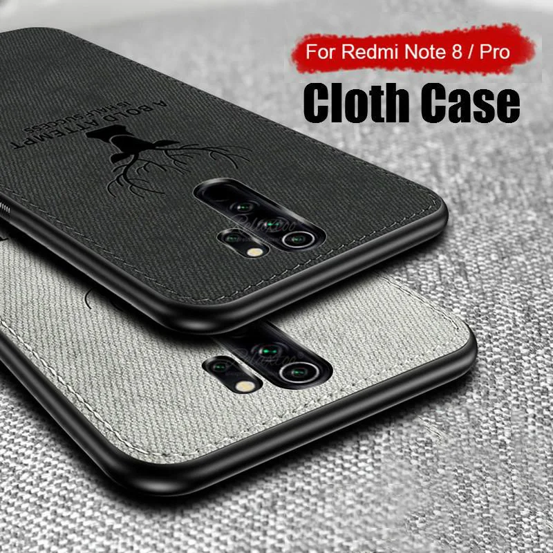 Fabric Cloth Case for Redmi Note 8 Pro FAnimal Design TPU Silicone