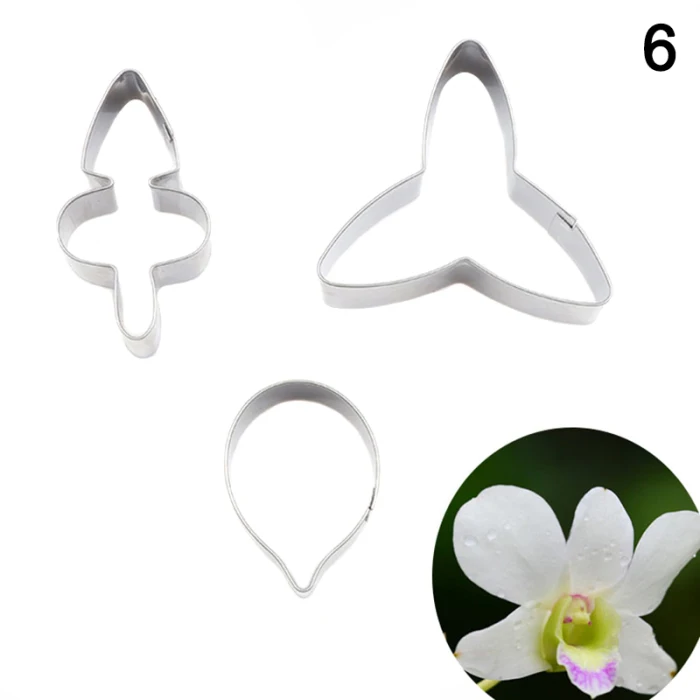 Stainless Steel Flower Petal Cookie Cutter Cupcake Mold Fondant Cake Mould DIY Decor MU8669