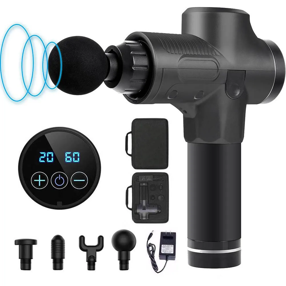 Massage Gun Muscle Massager Ultra Quiet Fascia gun with 4 Massage Head