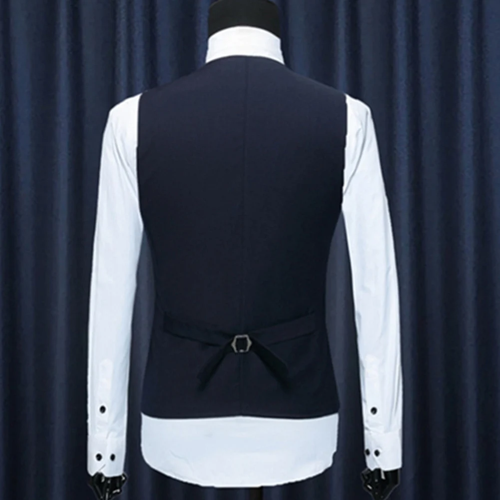 sport coat Fashion Men Vests Waistcoat Solid Color V Neck Sleeveless Buttons Blazer Plus Size Formal Business Jacket Vests men blazer