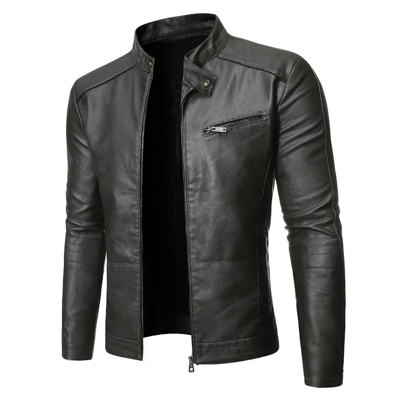 2023 PU Casual Leather Jacket Men Spring Autumn Coat Motorcycle Biker Slim Fit Outwear Male Black Blue Clothing Plus Size S-3XL