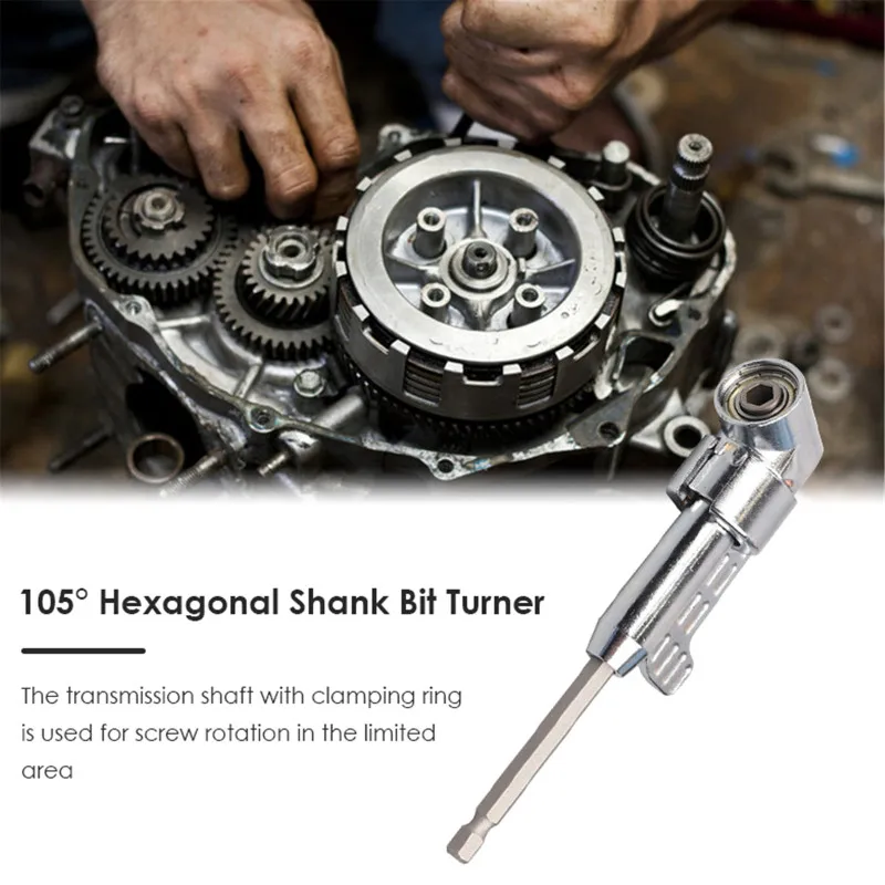

105 Degree Screwdriver Bit Holder Magnetic Bits Set Adjustable Angle Driver Adapter Head Universal Flexible Shaft Extension Rod
