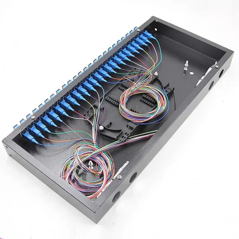 

Fiber optic terminal box ODF 24 core SC/ UPC SC/APC with adapter pigtail 24 Ports FTTH Fiber optical Patch Panel