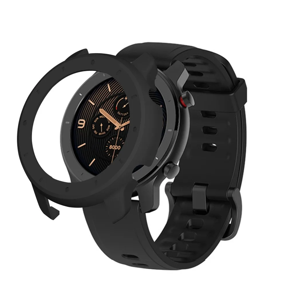 Защитный чехол для Xiaomi Huami AMAZFIT GTR 42 мм, чехол для часов, защитная рамка для Huami Amazfit GTR 42 мм - Цвет: Black