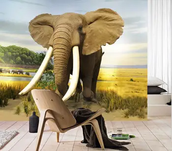 

[Self-Adhesive] 3D Elephant 6395 Wall Paper mural Wall Print Decal Wall Murals