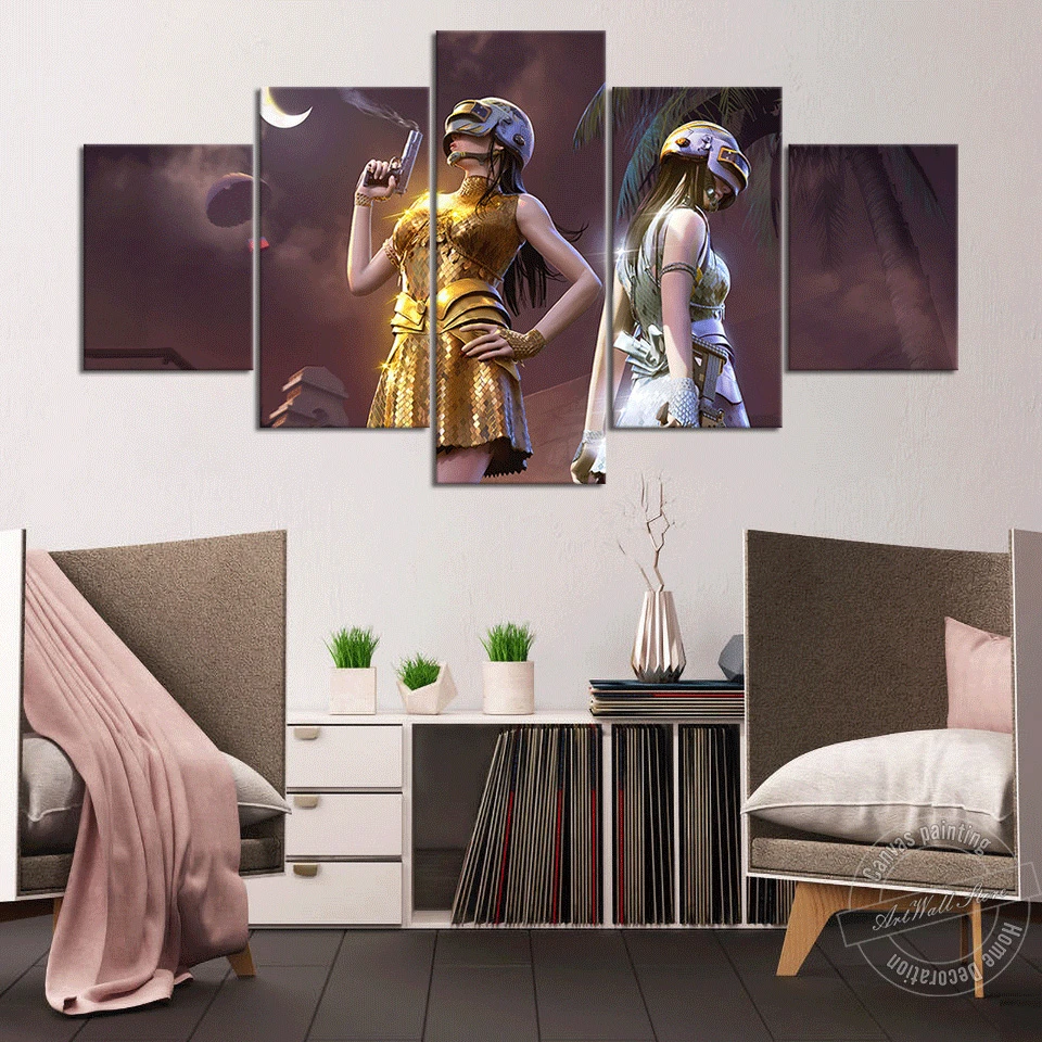 Playerunknown S Battlegrounds Video Game Poster Pubg Girl Game Figure Wall Art Pictures For Living Room And Playroom Decor Gift Painting Calligraphy Aliexpress