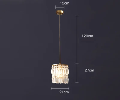 1 light Современный минималистичный подвесной светильник, роскошный светильник для столовой, индивидуальная домашняя Хрустальная Подвесная лампа, светодиодный подвесной светильник - Цвет корпуса: 1 light