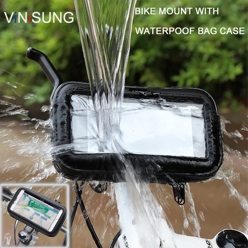 

Bicycle Motorcycle Phone Holder Stand w/ Upgrade Waterproof Pouch Bag for iPhone Xs Max GPS for Huawei P20 Bike Handlebar Mount