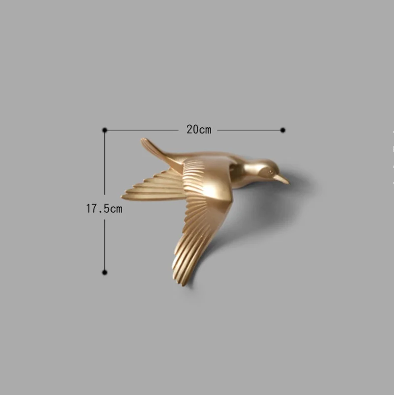 Gold B Европейский Креативный резиновый Настенный 3D орнамент в виде чайки, птицы, Настенная Наклейка для гостиной, телевизора, фоновое украшение, подвеска в виде животного - Цвет: Gold B