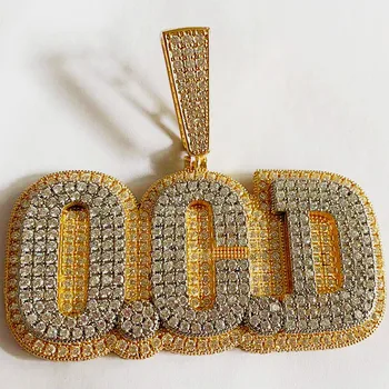 

HIp Hop Pendant Real Gold Plated Cubic Zirconia Personalized Customized Initial Accessories,Ins Punky Jewelry