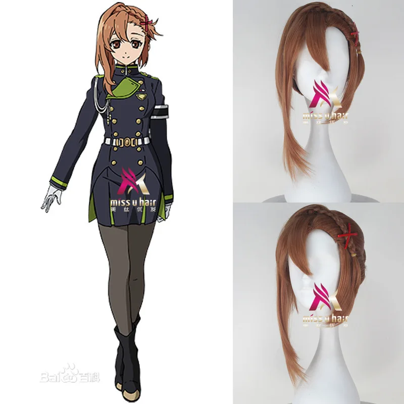 

Halloween seraph of the end sayuri hana wig cosplay dress owari without bad seraph short wig party wigs