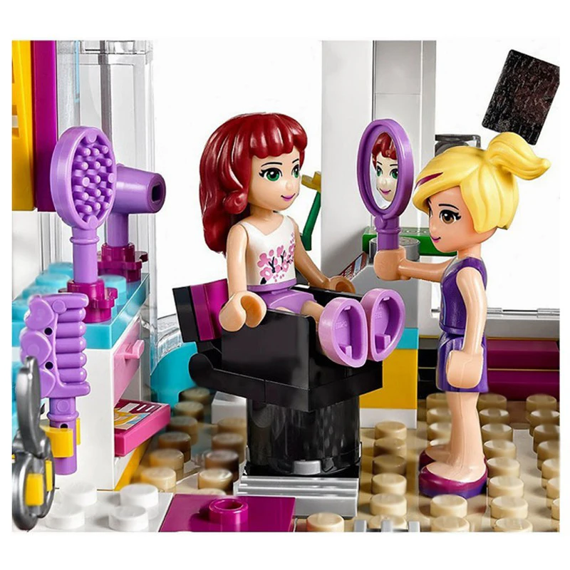 Совместимо с Figinly 41093 Friends Series Парикмахерская heartlake модель Конструкторы для строительства кирпичи набор дропшиппинг