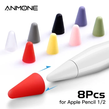 

ANMONE 8PCS Silicone Nib Case Touchscreen Pen Protective Cover Skin For Tablet Pencil 1st 2nd Stylus Replacement Tip Cases